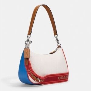 Coach Teri Leather Shoulder/Crossbody Bag In Colorblock